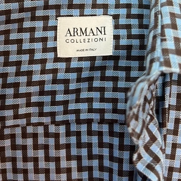 Armani,(L)Gorgeous Shirt,Excellent Condition, Turquoise & Brown,Brilliant,41